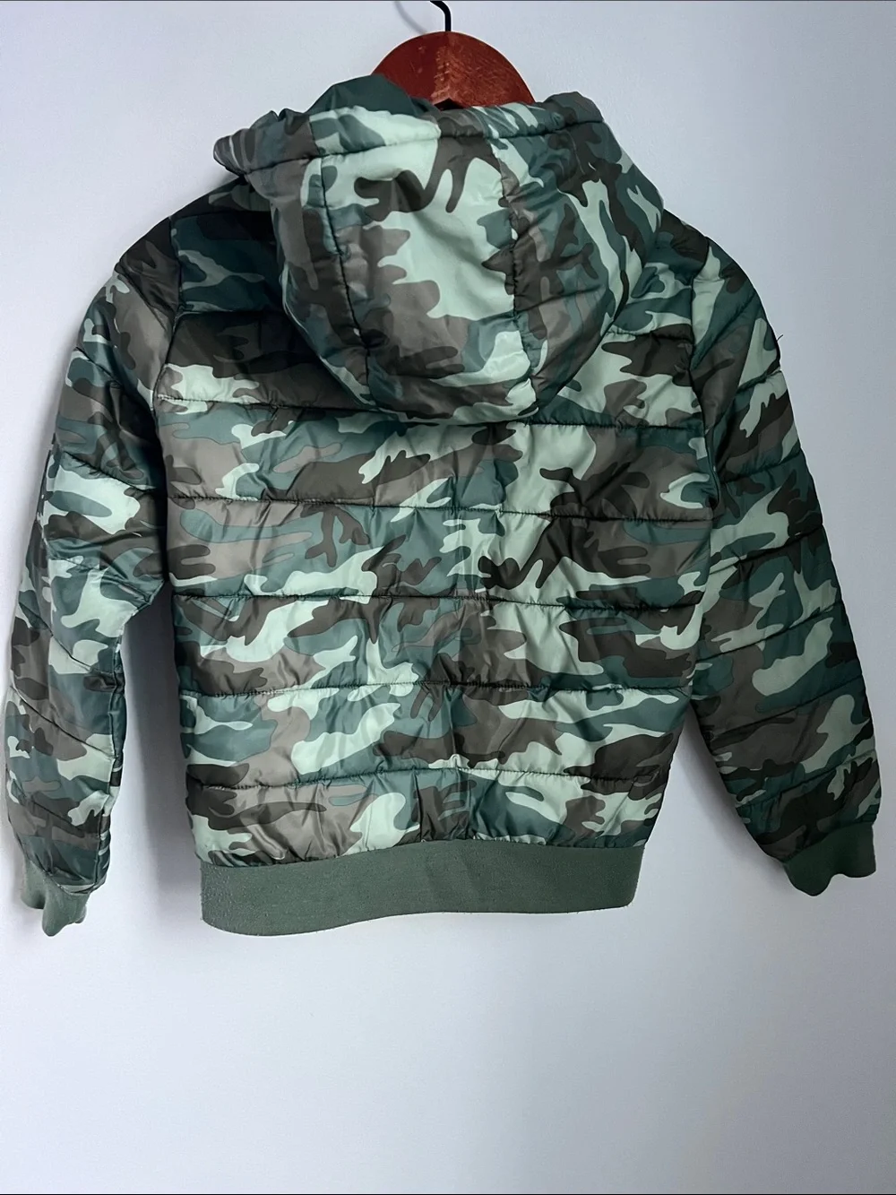 Justice | Kids Green Camo Hooded Puffer Jacket The Coat Collection Size 12